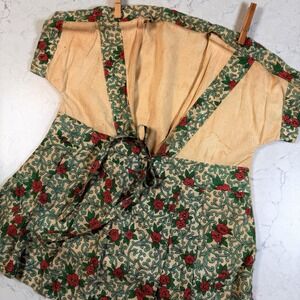 VTG Clothes Line Clothes Pin Holder Bag Hand Made 1960's Floral Dress Laundry